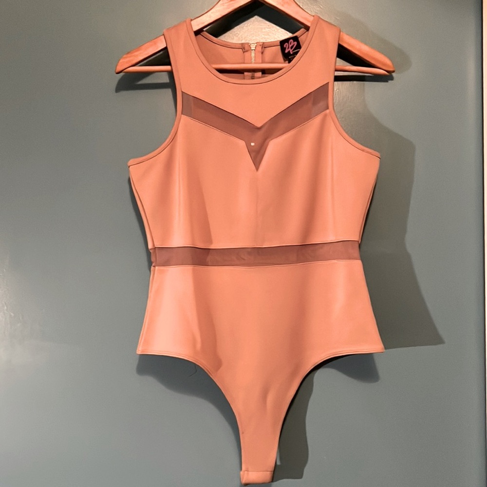 Bebe BodySuite Rose Pink, see through details